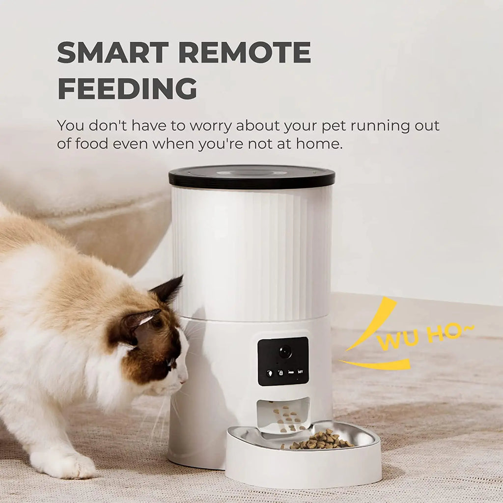 Dual Power Supply Smart Pet Feeder With 4L Automatic 2.4G Wifi Pet Smart Pet Bowls & Feeders