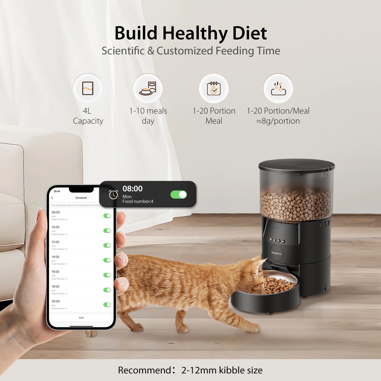 Smart Pet Feeder Pet Slow Feeder Bowl Automatic Dog Pet Food Feeder for Cats Dogs