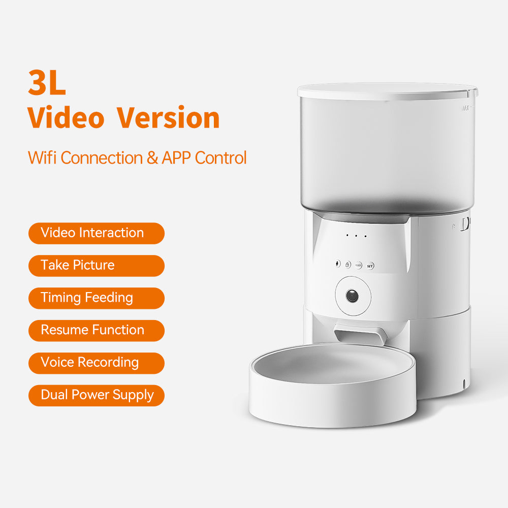 Dual Power Supply Smart Pet Feeder With 4L Automatic 2.4G Wifi Pet Smart Pet Bowls & Feeders